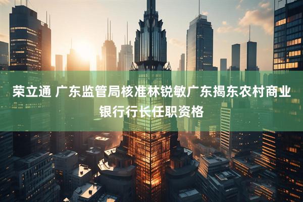 荣立通 广东监管局核准林锐敏广东揭东农村商业银行行长任职资格